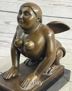 Fait Cubby Mâle Bronze Sculpture Signée Original Milo Marbre de Figurine