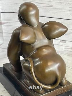 Fait Cubby Mâle Bronze Sculpture Signée Original Milo Marbre de Figurine