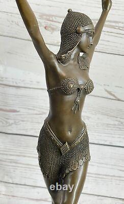 Fait Détaillé Signée Chiparus Folly Danseuse Bronze Sculpture Marbre Figurine