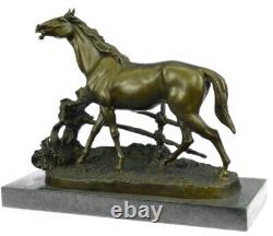 Fait à la Main Bronze Sculpture Signée P. J Mene Loving Cheval Marbre Base Solde