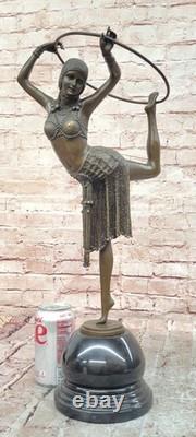 Femme En Bronze Art Déco SIGNÉE Chiparus De Qualité Muséale Sur Socle En Marbre