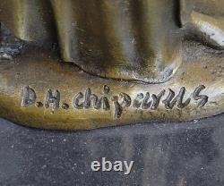 Femme En Bronze Art Déco SIGNÉE Chiparus De Qualité Muséale Sur Socle En Marbre