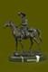 Figurine Sculpture Statue En Marbre De Thomas Cowboy Sur Cheval Sh&eacute;rif Sign&eacute;e Nr