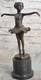 Fonte Bronze Ampère Marbre Figurine Fille Ballerine Signée Sculpture Home
