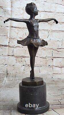 Fonte Bronze Ampère Marbre Figurine Fille Ballerine Signée Sculpture Home