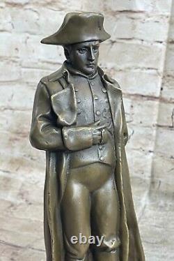 Grand Bronze Marbre Sculpture De Napoléon Bonaparte Signée Ouvre Cadeau