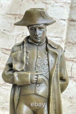 Grand Bronze Marbre Sculpture De Napoléon Bonaparte Signée Ouvre Cadeau