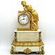 Horloge Pendule époque Louis Philippe- Bronze Doré Et Marbre- 19ème Siècle Signé