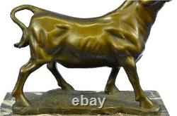 Mâle Bull Signée Milo Serre-Livre Fin Bronze Sculpture Marbre Socle Statue Solde
