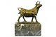 Mâle Bull Signée Milo Serre-livre Fin Bronze Sculpture Marbre Statue Décor