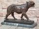Marbre Base Bronze Tigre Sculpture Statue Figurine Sign&eacute;e Faune De Collection