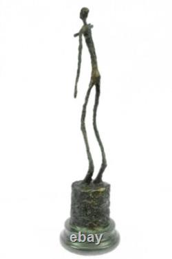Merveilleux Bronze Sculpture Signée Ouvre Fonte Marbre Figurine Base Affaire