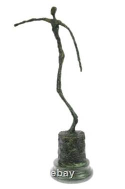 Merveilleux Bronze Sculpture Signée Ouvre Fonte Marbre Figurine Base Affaire