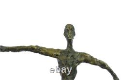 Merveilleux Bronze Sculpture Signée Ouvre Fonte Marbre Figurine Base Affaire