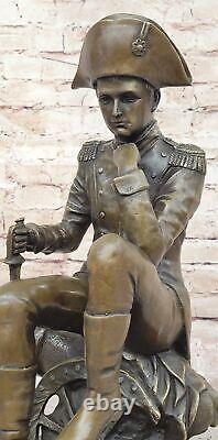 Napoléon Bonaparte Signée Original Bronze Métal Marbre Sculpture Statue Figurine