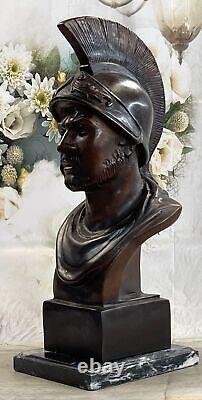 Odysseus Grec Guerrier Romain Soldat Signée Bronze Art Sculpture Statue Marbre