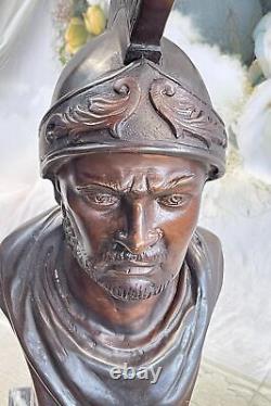 Odysseus Grec Guerrier Romain Soldat Signée Bronze Art Sculpture Statue Marbre