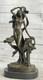 Offre De Sculpture En Marbre Bronze De Bougeoir Floral D&eacute;esse Original Sign&eacute;