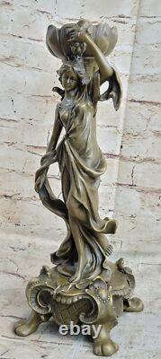 Offre De Sculpture En Marbre Bronze De Bougeoir Floral Déesse Original Signé