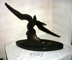 Oiseau en bronze signé Lorino Circa 1930 grand sujet h 55cm Seabird