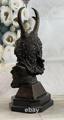 Original Signé Milo Native Américain Bronze Sculpture Marbre Statue Affaire