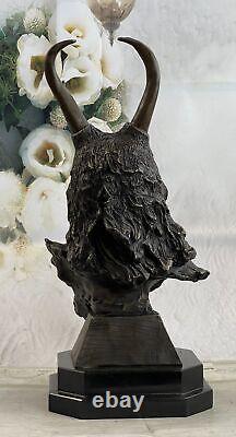 Original Signé Milo Native Américain Bronze Sculpture Marbre Statue Affaire