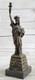 Original Sign&eacute; Pure Bronze Marbre Base Statue De Libert&eacute; Ny New York Sculpture