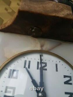 Pendule Horloge Art Déco Marbre Et Bronze Signé F. H Danvin