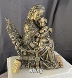 Pendule borne marbre Blanc avec bronze signée Tardy empire napoléon 19eme