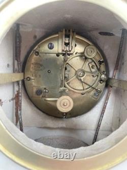 Pendule borne marbre Blanc avec bronze signée Tardy empire napoléon 19eme