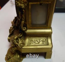 Pendule bronze doré Albatre ou marbre mouvement SIGNÉ PICKARD & AD. PUNANT PARIS