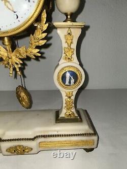 Pendule directoire marbre et bronze doré / Horloge ancienne signée Pochon Paris