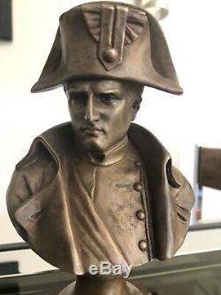 Pinedo Ancien Buste En Bronze De Napoleon Signe Marbre