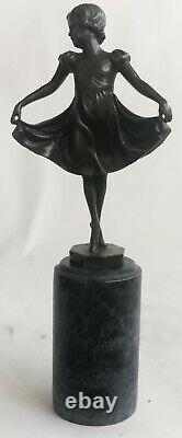 Preiss Signé Marron Patine Prima Ballerine Bronze Sculpture Marbre Figurine Sale