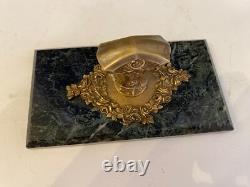 Presse Papier En Bronze Signé O. Lelièvre Fin Xixème Napoleon III Socle Marbre