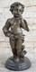 Rare Bronze Cupidon Ch&eacute;rubin Sign&eacute;e Statue Marbre Base Eros Love Moreau Ouvre Nr