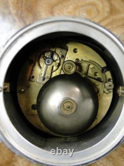 Rare Pendule George Lavroff Bronze Argente Marbre & Onyx Art Deco Signee Clock