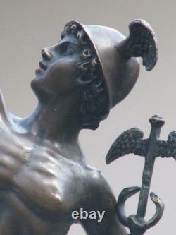 Rare Sculpture Superbe Mercury / Hermes Signée B Cellini Marbre Base Gift
