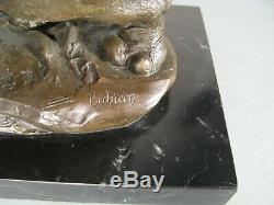 Rhinocéros Sculpture Contemporaine Signée Bubian Statue Animalière En Bronze