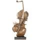 Sculprure Violon Abstrait En Bronze Sur Un Marbre Noir D'après Salvador Dali