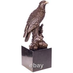 Sculpture Aigle Art déco en bronze sur un marbre noir d'après Milo