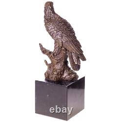 Sculpture Aigle Art déco en bronze sur un marbre noir d'après Milo