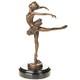 Sculpture Ballerine En Bronze Art D&eacute;co Sur Un Socle En Marbre Noir D'apr&egrave;s Milo