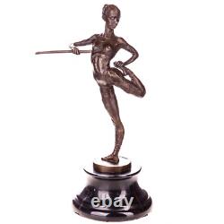 Sculpture Ballerine en bronze sur un marbre noir d'après Aldo Vitaleh