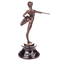 Sculpture Ballerine en bronze sur un marbre noir d'après Aldo Vitaleh