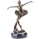 Sculpture Ballerine En Bronze Sur Un Socle En Marbre Noir D'apr&egrave;s Milo