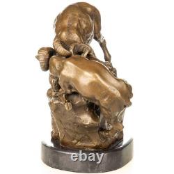 Sculpture Bouquetin en bronze sur un socle en marbre noir d'après C. Williams