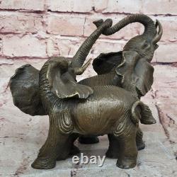 Sculpture Bronze Marbre Barye Signée Figure Statue Éléphant Porte-Bonheur