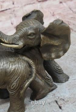 Sculpture Bronze Marbre Barye Signée Figure Statue Éléphant Porte-Bonheur