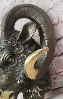 Sculpture Buste De Bélier Original Bronze Signé Sculpture Sculpture Marbre Socle